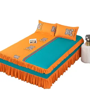 3 개/세트 장식 홈 3D 침대 시트 침대 섬유 침구 플랫 시트 꽃 침대 시트 + 베개 커버 베개 부드러운 따뜻한 침대 시트
