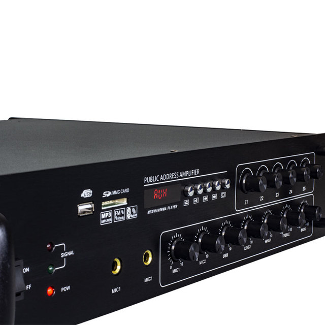 Pa Amplifier Professional Audio 5 Zone Amplifier Class D Digital Amplifier Module Short Circuit Protection Microphone Input