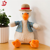 Jouet en peluche longue en forme de canard dansant, simulation de musique électronique, personnalisable, blanc avec rembourrage en coton PP, 32 cm, pour enfants, très populaire sur TikTok
