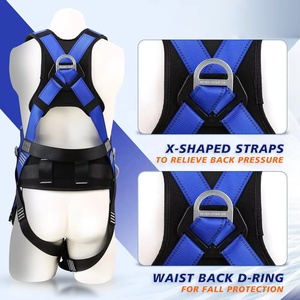 Harnais de sécurité certifié pour <span class=keywords><strong>protection</strong></span> intégrale du corps, avec longe de sécurité et <span class=keywords><strong>ceinture</strong></span> de sécurité, pour travaux en hauteur, travaux de construction et escalade de tours - Product Image 6