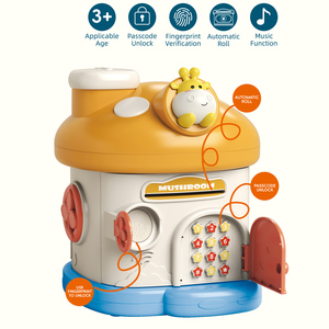 מוצר חדש קריקטורה בית פטריית בית צורה בנק + טביעת אצבע נעילת ילדים פלסטיק חיסכון בכסף תיבת צעצוע - Product Image 2