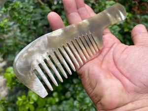 Peigne à cheveux authentique en corne de buffle avec dents polies à la main pour un toilettage confortable, réduit les frisottis statiques - Product Image 4
