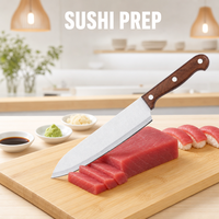 Cuchillo para Preparación de Filetes de Pescado Crudo, Mango de Plástico de 7 Pulgadas, Hoja de Acero Inoxidable, Estilo Tradicional, Corte Preciso