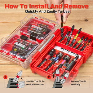 Genxurn – Kit de 52 embouts de tournevis à chocs, boîtier rouge, codage couleur, outils industriels et de bricolage à couple élevé - Product Image 4