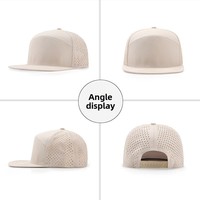 Casquette de sport perforée découpée au laser à 5 panneaux avec logo personnalisé, imperméable, séchage rapide, pour marque privée