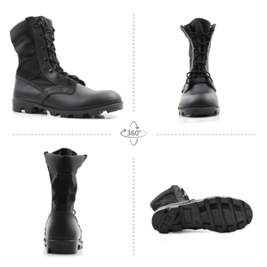 Nouvelles bottes de randonnée à fermeture éclair latérale pour hommes, chaussures de sécurité pour hommes, bottes tactiques imperméables en cuir pour la randonnée et le travail - Product Image 2
