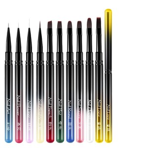 Ensemble professionnel de pinceaux pour nail art : Stylo de construction de gel, stylo de dessin pour liner, pinceau de dégradé, pinceau de nettoyage de poussière et UV - Product Image 1