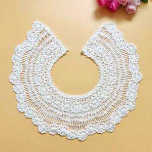 Collar bordado desmontable ahuecado de encaje blanco de alta calidad, accesorios de ropa para mujer - Product Image 3