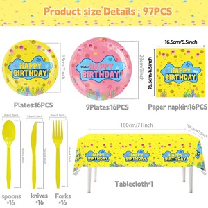 Set di 7 Pezzi per Festa di Compleanno a Tema <span class=keywords><strong>SpongeBob</strong></span> SquarePants e <span class=keywords><strong>Patrick</strong></span> Star, Decorazioni e Stoviglie in Stile Cartone Animato per Bambini - Product Image 3