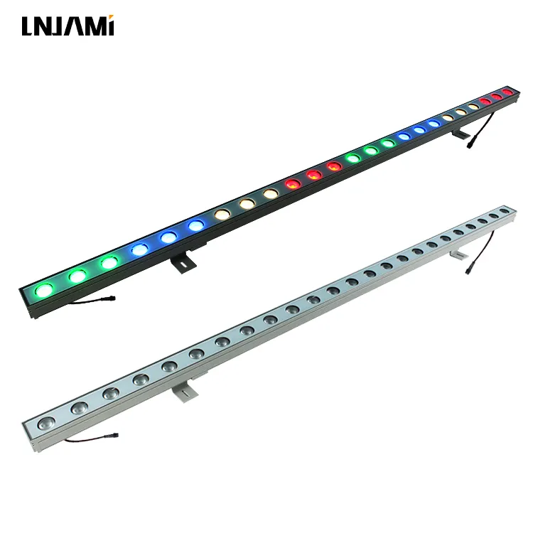 Уличная настенная шайба LNJAMI, IP65, высокий свет DMX RGB, светодиодная линейная настенная шайба для архитектурного строительного освещения