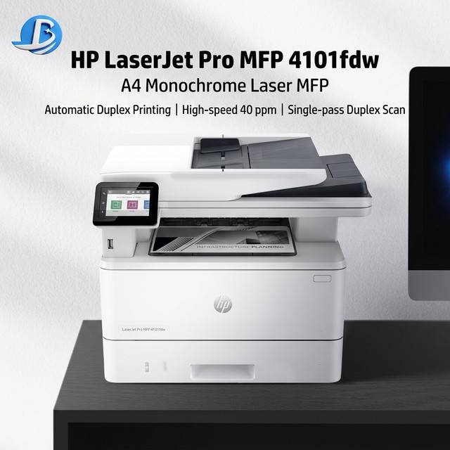 Hp LaserJet Pro MFP 4101fdw Wireless Monochrome Laser Printer Fast 42ppm Auto Duplex Network Scan Copy Fax Professional Office