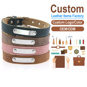 Vintage Matte PU Leather <b>Dog</b> Cat <b>Collar</b> with Stainless Steel Engraved ID Tag Durable Adjustable Pet Neck <b>Collar</b> for <b>Small</b> - Product Image 1