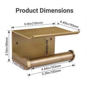 Modern Self-Adhesive Toilet <b>Paper</b> <b>Holder</b> with Shelf for Bathroom Use Toilet Roll <b>Holder</b> with Shelf Black/Brushed Nickel - Product Image 2