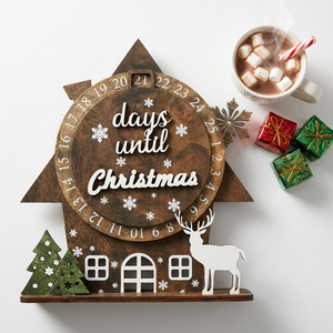 <span class=keywords><strong>Calendrier</strong></span> de l'Avent en contreplaqué, décoration de Noël en forme de roue rotative, ornement de table vintage pour les fêtes de Noël, vente en gros - Product Image 5