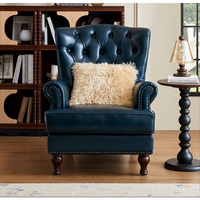 Canapé sectionnel rétro français d'inspiration luxueuse, en bois massif, avec coussin de siège en cuir véritable, confortable, durable, élégant, pour salon