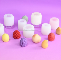 3D fruitvormige ijsvormpjes van siliconen voor taartdecoratie, voor frambozen, citroen, fondant, kaarsen, gebak. Doelgroep: bakkers.