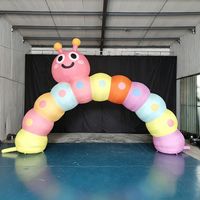 Arco Inflable Gigante Personalizado con Forma de Oruga de Dibujos Animados, Segmentos de Arcoíris, Certificado CE, Resistente al Agua, para Fiestas Infantiles y Entretenimiento