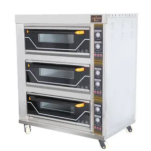 Electric Deck Oven Commercial 3 Layers 6 Trays Bread Pizza Baking Oven