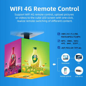 Pantalla LED Cúbica Colgante de Cinco Caras para Interiores, Personalizada por Fábrica OEM de Shenzhen, al Mejor Precio para Exhibidores de Publicidad Cosmética - Product Image 2