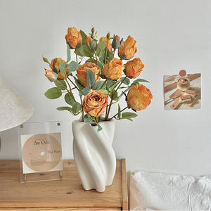 Fleurs artificielles en soie, roses, haute simulation, rose clair, rose foncé, décoration intérieure, bouquet de mariage, accessoires de photographie - Product Image 3