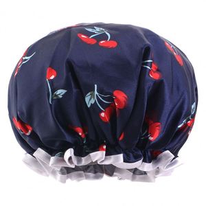 หมวกคลุมผมซาตินพิมพ์ลายผลไม้สำหรับเด็กทารกพร้อมสายคาดที่ปรับได้สีลูกกวาดน่ารักสำหรับใช้ในบ้าน - Product Image 5