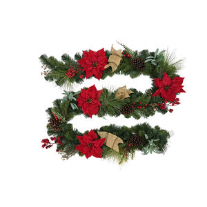 Guirnalda Navideña Decorativa para Exteriores, Personalizada al por Mayor, Guirnalda de Árbol de PVC Verde con Ratán - Product Image 2