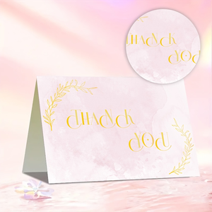 Cartes de remerciement de mariage luxueuses avec dorure à chaud, enveloppes et autocollants assortis pour petites entreprises - Product Image 5