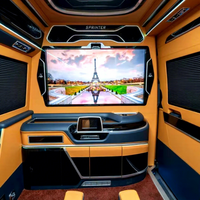Kit de conversion intérieure de luxe Dingkong Sprinter, sièges de capitaine en cuir beige métallisé, plafond étoilé pour van |   Fabricant OEM sur mesure