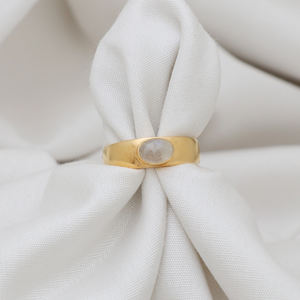 Handmade Stylish Boho Gold Plated Rainbow <b>Moonstone</b> Rings Fashionable Natural Wedding <b>Jewellery</b> for Parties - Product Image 3