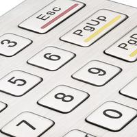 Clavier à membrane IP65 étanche pour système de contrôle d'accès, clavier matriciel 4x4 en acier inoxydable pour distributeur automatique