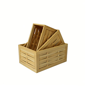 Bamboo Woven Storage <b>Basket</b> Rectangle Kitchen Food Container For Fruit <b>Bread</b> Snack Organization - Product Image 3