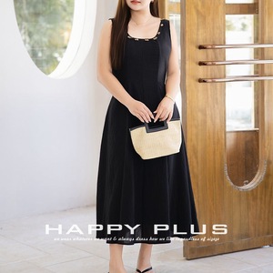 Runqi Plus Size Women's A-Line U-Neck <b>Linen</b> <b>Dress</b> Natural Waist Vintage Solid Color Black <b>Maxi</b> <b>Dress</b> Wide Shoulder Strap - Product Image 4