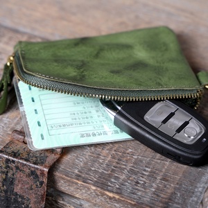 Monedero de Cuero Vacuno Vintage de Primera Calidad con Cierre, Cartera para Tarjetas de Crédito de Cuero Genuino - Product Image 2