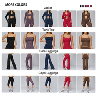 Ensemble de vêtements de sport de luxe pour femmes, vestes de sport, vêtements de gym, débardeurs, vêtements de yoga, leggings de course, vêtements d'entraînement