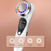 Masseur facial ultrasonique 300 kHz, vibration de la peau, réparation, lissage, soin, refroidissement, chauffage, soin des pores en profondeur, appareil tonifiant 470 nm