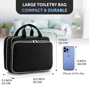 Sac de toilette suspendu imperméable à 19 compartiments, organiseur de maquillage de voyage, trousse de toilette portable pour femmes - Product Image 6