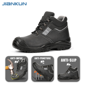 Zapatos de Seguridad JIANKUN de Alta Calidad, Más Vendidos, de Cuero Repujado Antideslizante, PU+PU, Anti-Aplastamiento/Pinchazos, con Puntera de Acero para Hombre - Product Image 5