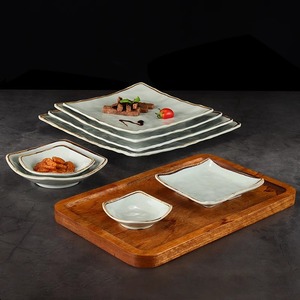 <b>Melamine</b> <b>plates</b>, imitation porcelain plastic cold dish <b>plates</b>, hotel restaurant commercial square upturned corner <b>plates</b>, - Product Image 3