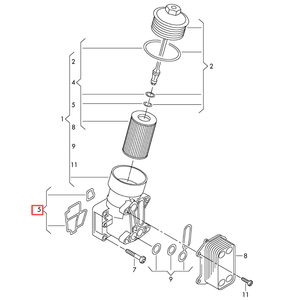 Joint d'étanchéité du boîtier du filtre à huile moteur 03L198441 pour Volkswagen Tiguan Multivan AMAROK Golf Audi A1 Q3 A6 2003-2016 |   Remplacement OE - Product Image 5