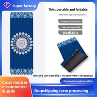 Tapis de yoga en microfibre transfrontalier épaissi 5 mm, élargi, pliable avec sac de transport, pour fitness, corde à sauter, aérobic, absorbant les chocs