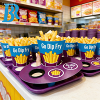 Cône en papier alimentaire personnalisé pour frites, gaufres, churros, emballage à emporter, support pour chips avec coupelle à sauce, pour glace