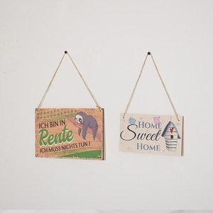 Sign with rope hanging wooden plaque decoration for wooden walls, <b>spring</b> and summer decoration, art country style <b>door</b> - Product Image 1