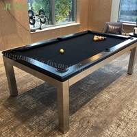 Table de billard convertible de qualité tournoi en acier inoxydable de 8 pieds avec conversion en table à manger pour un usage domestique