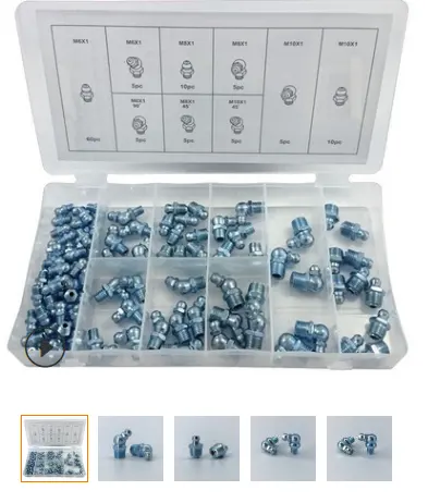 110pcs Metric /Imperial steel zinc plated grease nipple fitting kit for auto parts