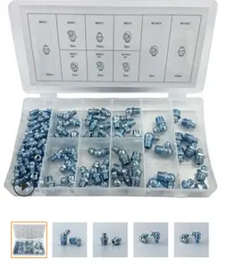 110pcs Metric /Imperial Steel Zinc Plated Grease Nipple Fitting Kit For Auto Parts