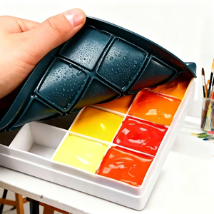 Palette de peinture personnalisable à couvercle souple, 10-48 compartiments, étanche, pour aquarelle, <span class=keywords><strong>acrylique</strong></span>, <span class=keywords><strong>gouache</strong></span>, boîte de mélange pour artistes et étudiants, fournitures artistiques - Product Image 2