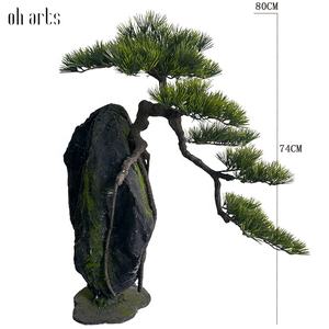 Bienvenue à la maison décoration intérieure avec pin vert bonsaï Pot de fleur en plastique Simulation plante artificielle pour la maison - Product Image 4