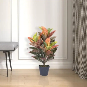 Arbre à <span class=keywords><strong>feuilles</strong></span> artificielles vertes, 1 pièce, plante d'intérieur, en soie - Product Image 3