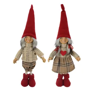 20 pollici fabbrica natale Vintage europeo nano elfo regali Gnome Hobbits panno farcito ragazza e ragazzo bambole decorazioni natale