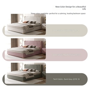 Cama <span class=keywords><strong>de</strong></span> <span class=keywords><strong>tela</strong></span> Dongxiong moderna y sencilla con estructura <span class=keywords><strong>de</strong></span> madera <span class=keywords><strong>de</strong></span> pino, almacenamiento, ecológica, tecnología italiana <span class=keywords><strong>de</strong></span> lujo ligero, tamaño King <span class=keywords><strong>de</strong></span> 1.8m - Product Image 4